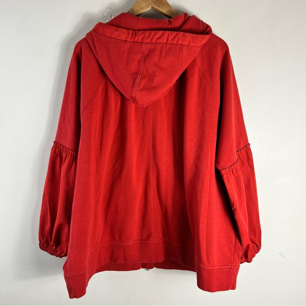 Athleta On My Way Triumph Hoodie Full Zip Organic Cotton Brick Red Size 2X - Picture 5 of 11